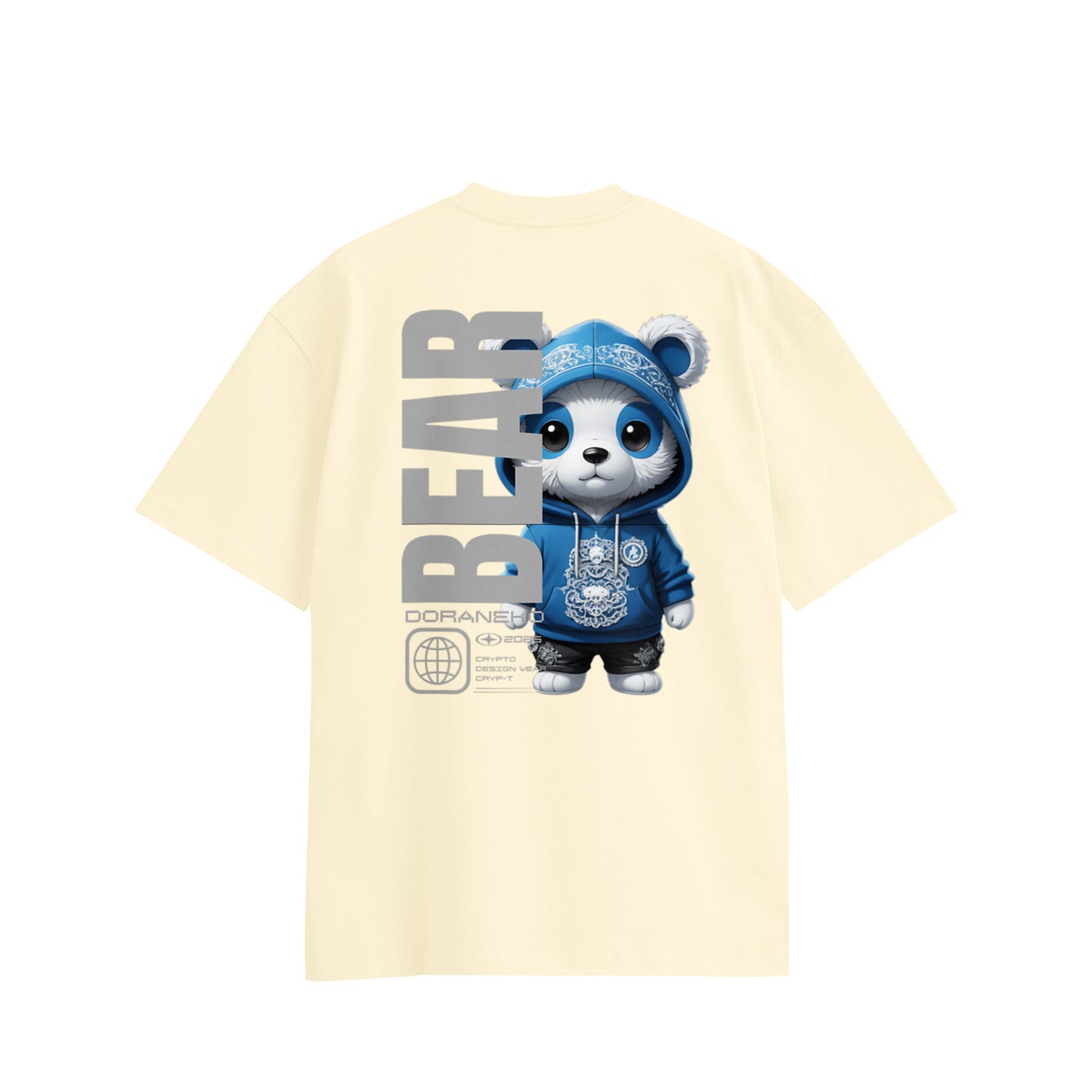 DORANEKO FRIENDS DESIGN TYPE-BEAR Oversize Cotton Tee ivory image