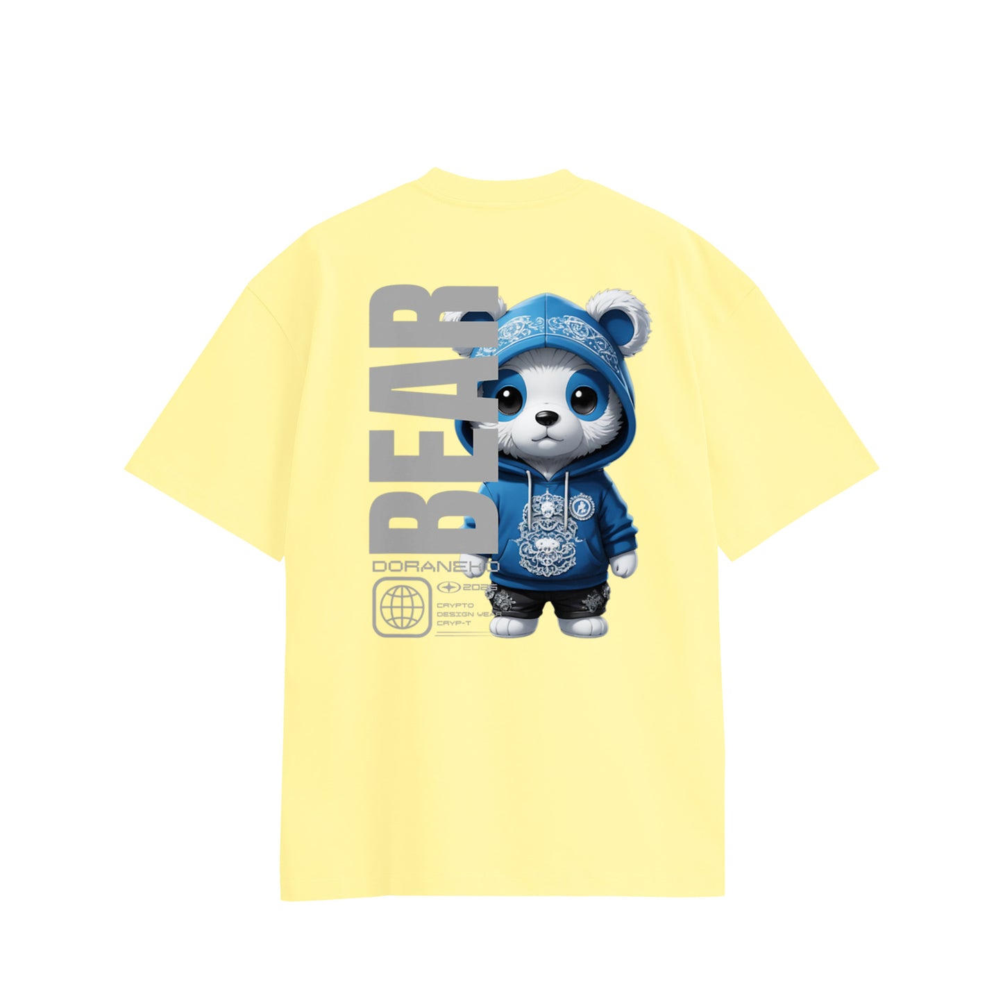 DORANEKO FRIENDS DESIGN TYPE-BEAR Oversize Cotton Tee light-yellow image