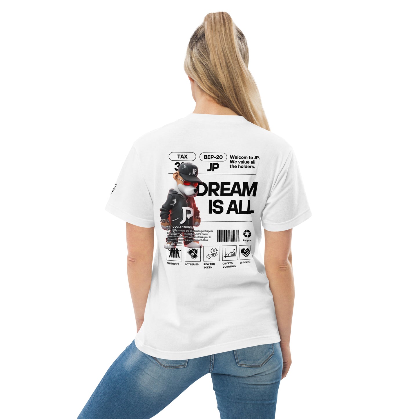 JP NFT COLLAB DESIGN TYPE-A0001 | Unisex high quality tee | White