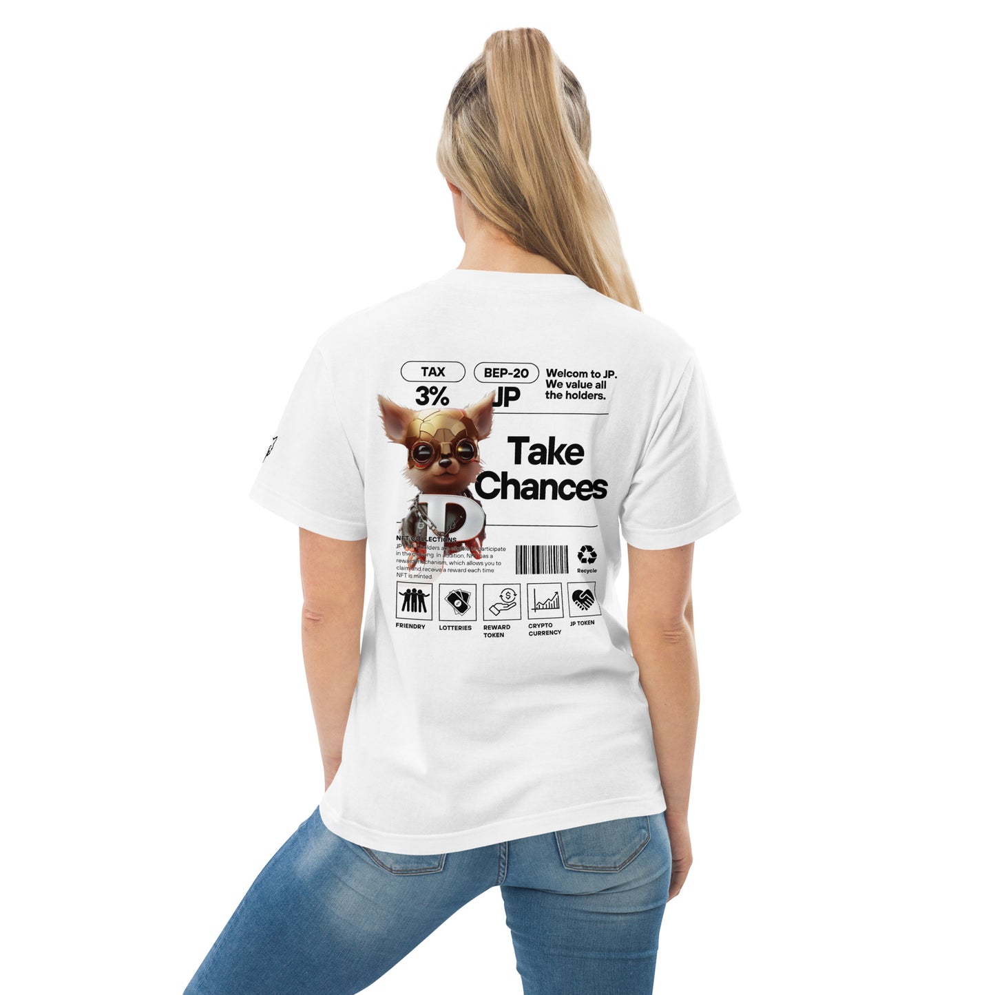 JP NFT COLLAB DESIGN TYPE-A0002 | Unisex high quality tee | White