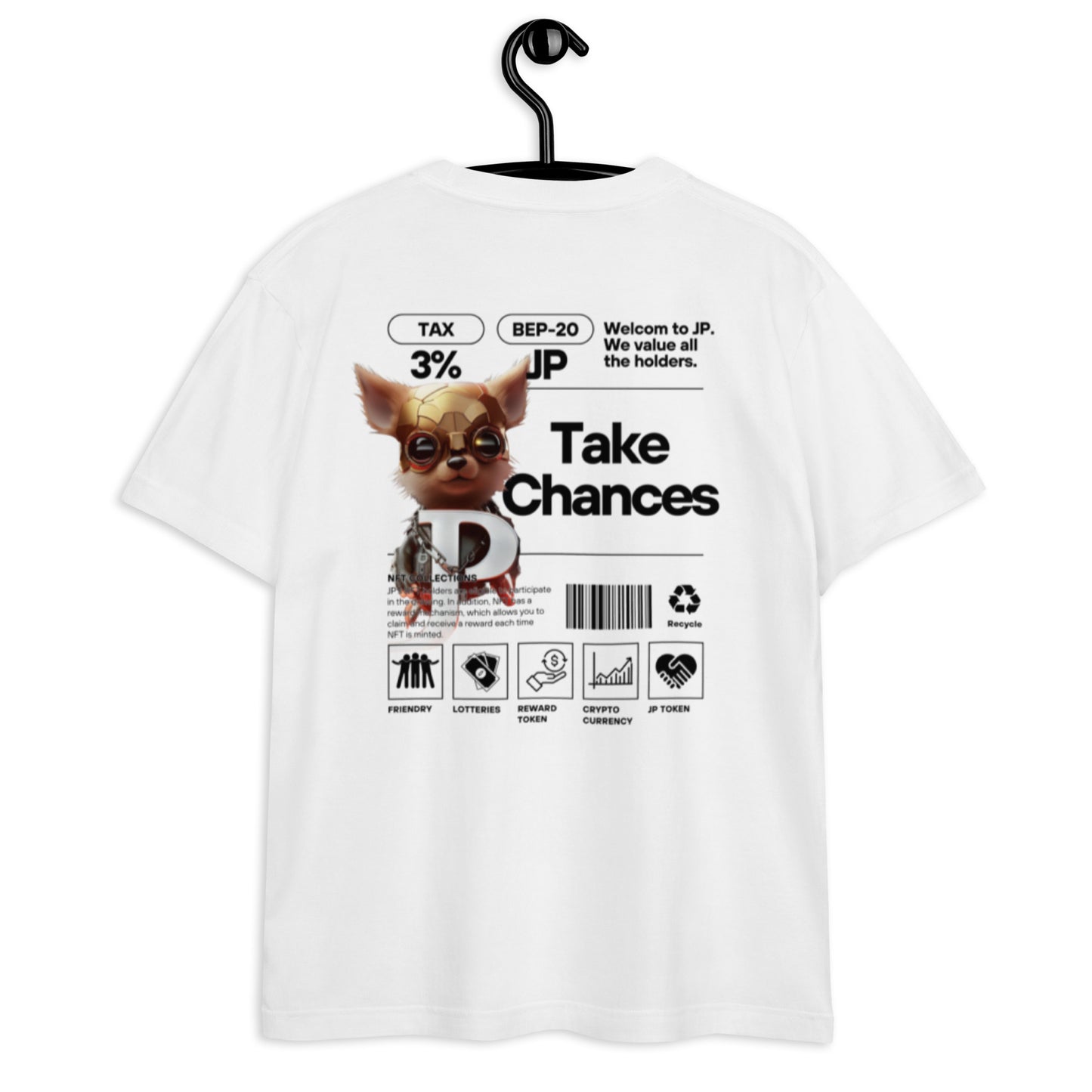 JP NFT COLLAB DESIGN TYPE-C0002 | Unisex high quality tee | White