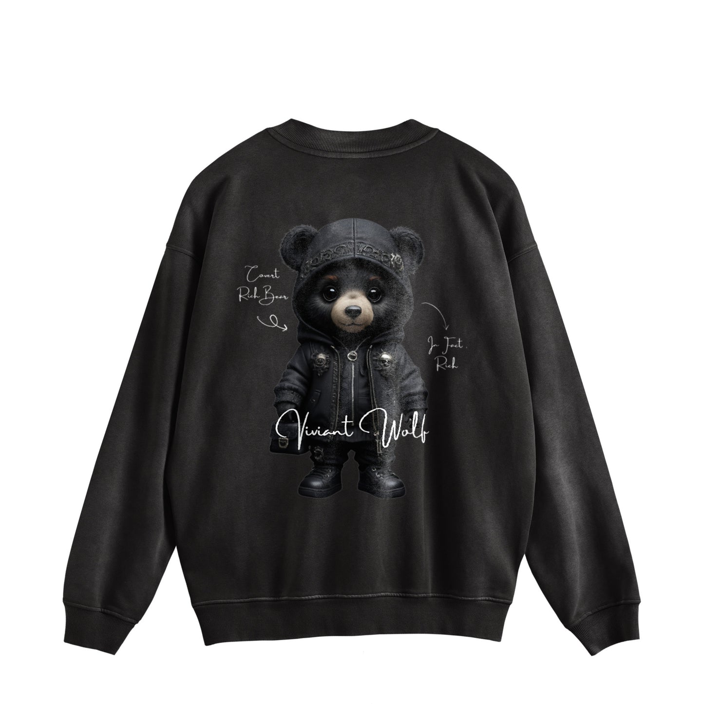 TREASURE CREST “COVERT RICH BEAR” Vintage-Wash Sweat Pullover