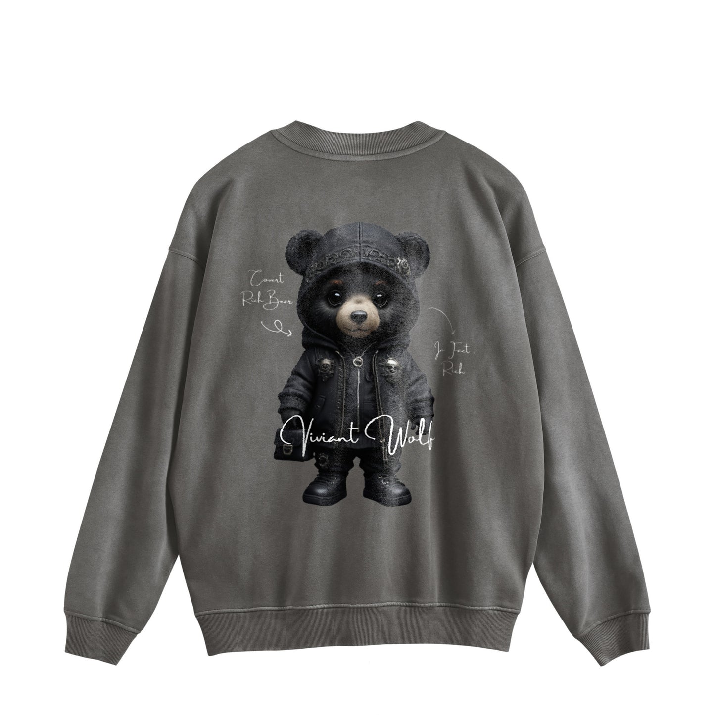 TREASURE CREST “COVERT RICH BEAR” Vintage-Wash Sweat Pullover