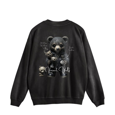 TREASURE CREST “BLACK BEAR OF DARKNESS” Vintage-Wash Sweat Pullover