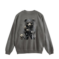 TREASURE CREST “BLACK BEAR OF DARKNESS” Vintage-Wash Sweat Pullover