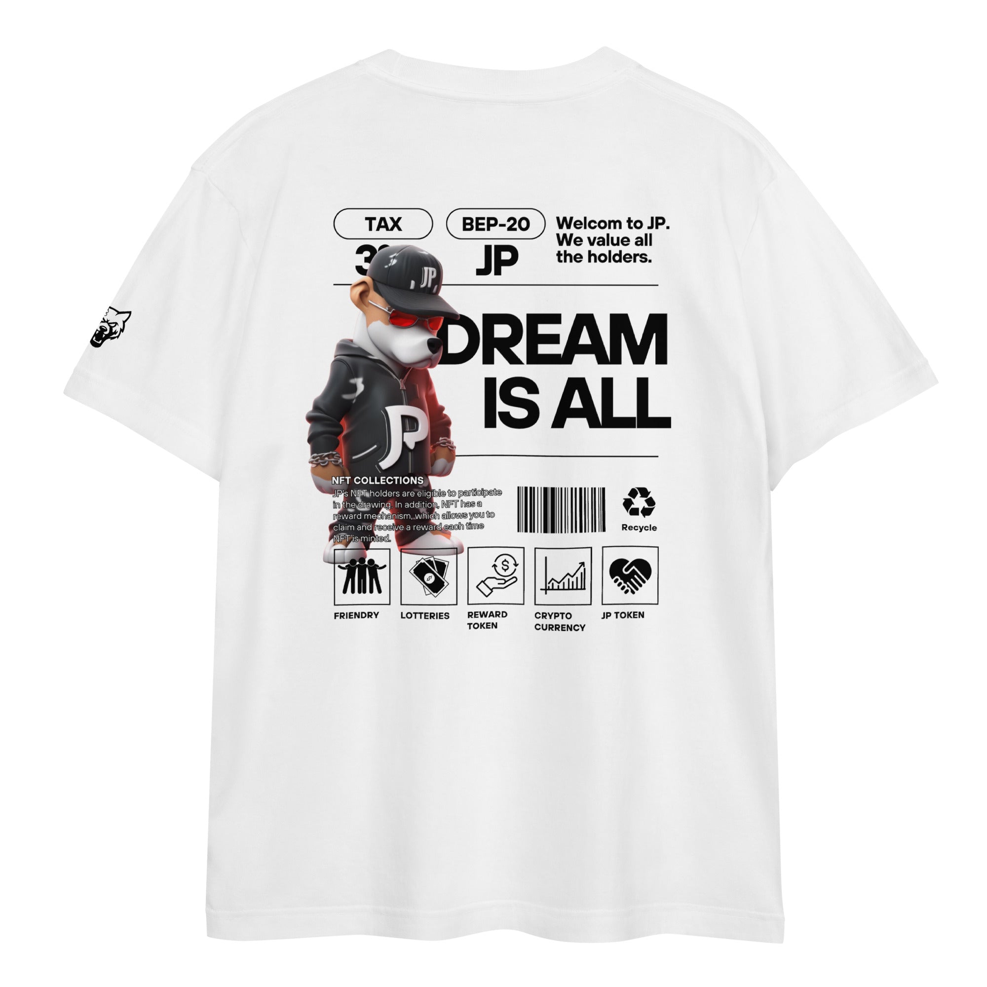 JP NFT COLLAB DESIGN TYPE-A0001 | Unisex high quality tee | White