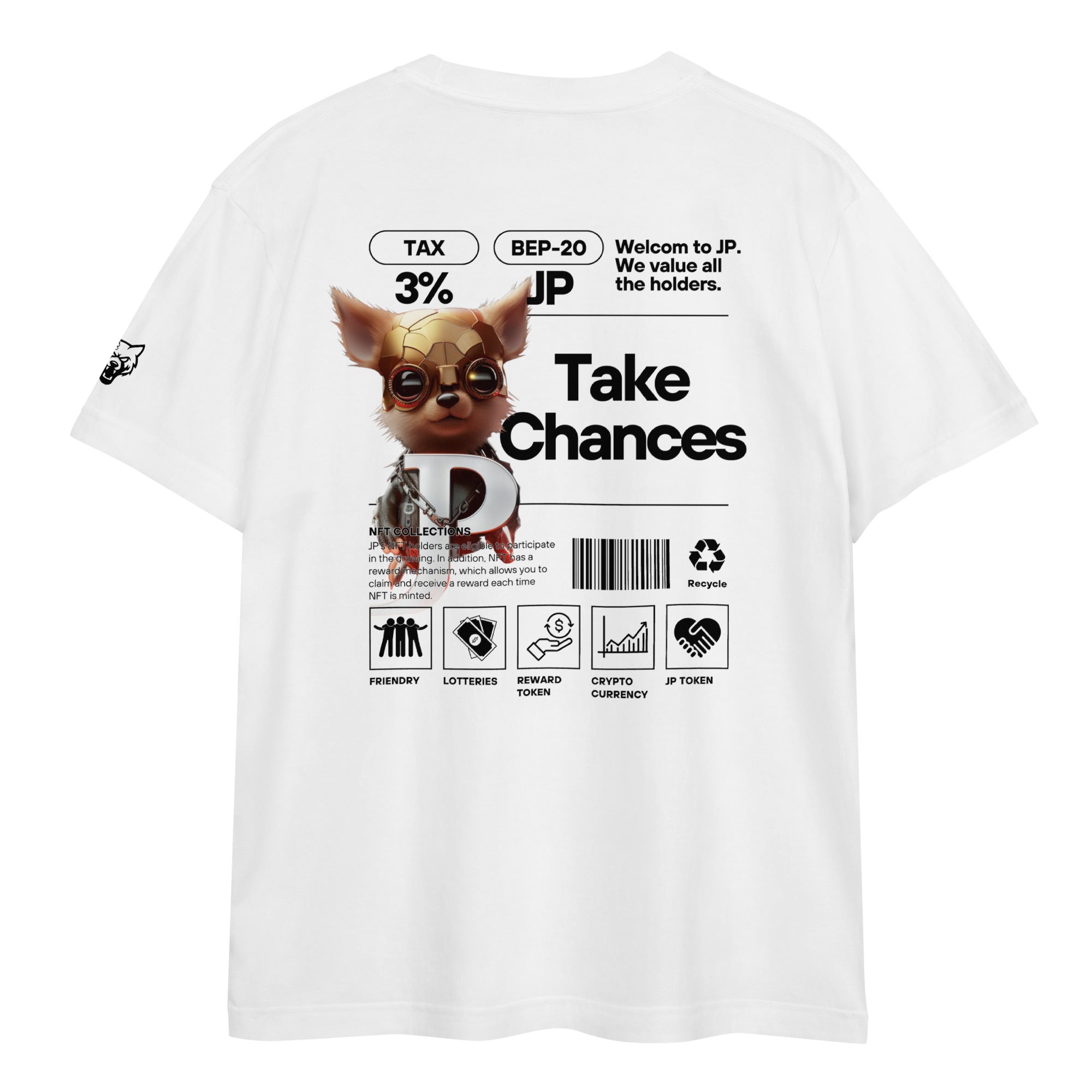 JP NFT COLLAB DESIGN TYPE-A0002 | Unisex high quality tee | White