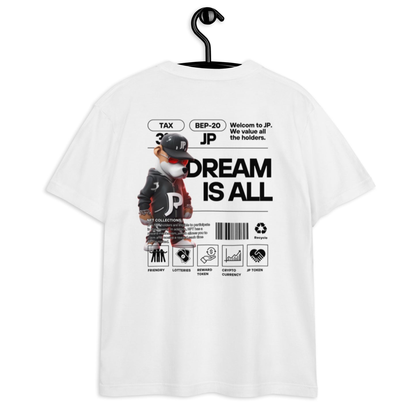 JP NFT COLLAB DESIGN TYPE-C0001 | Unisex high quality tee | White