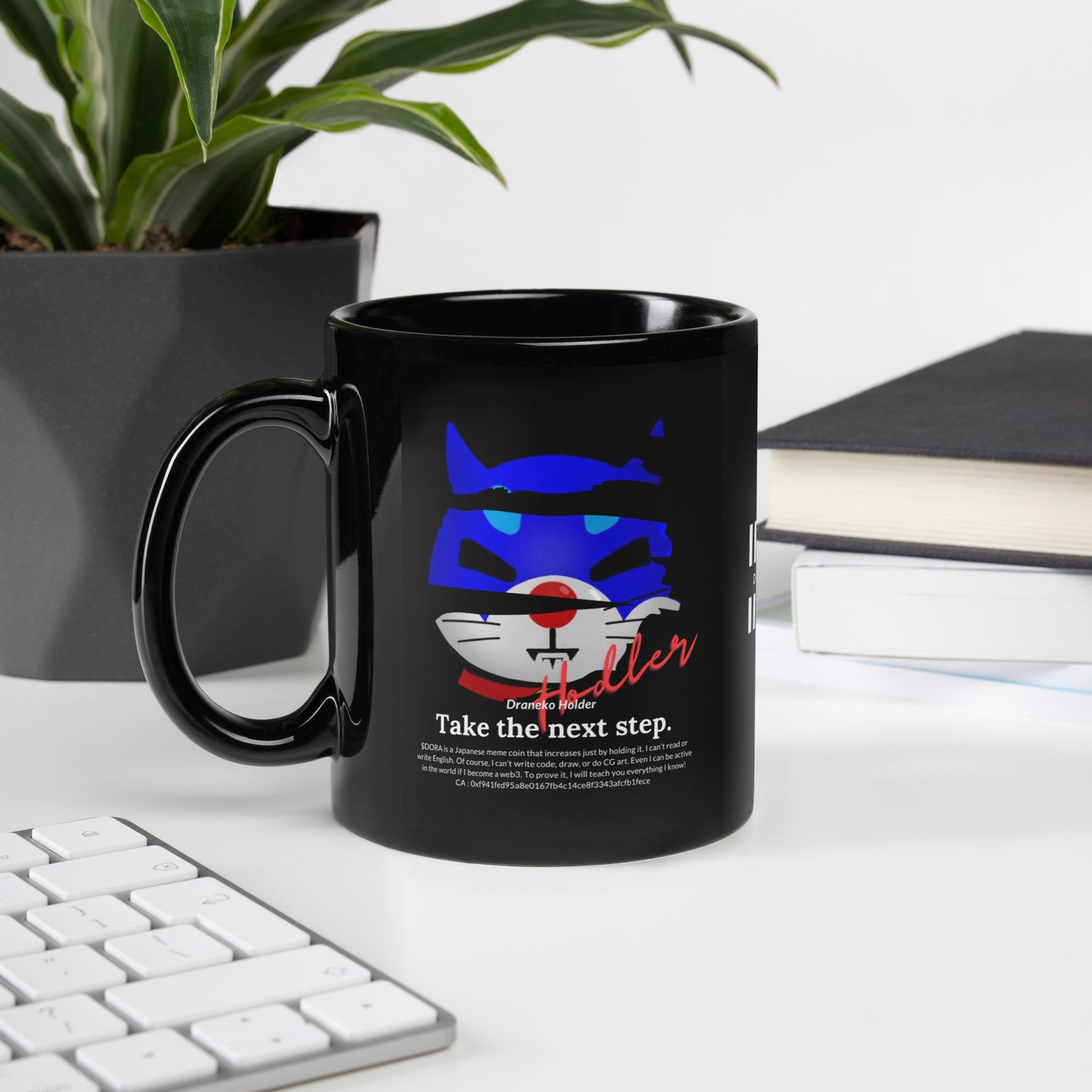 DORANEKO COLLAB DESIGN | Black Glossy Mug | 11oz  15oz
