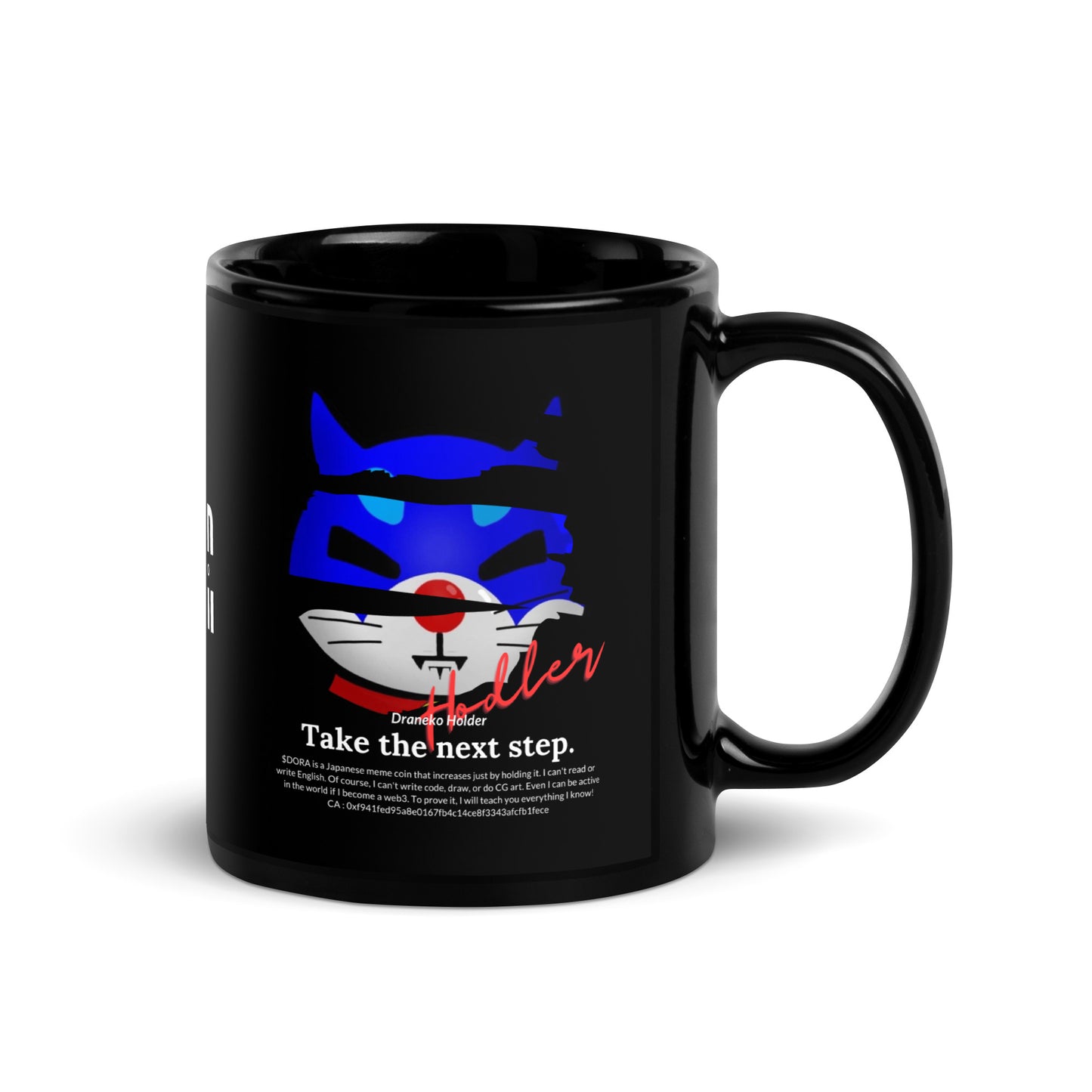 DORANEKO COLLAB DESIGN | Black Glossy Mug | 11oz  15oz