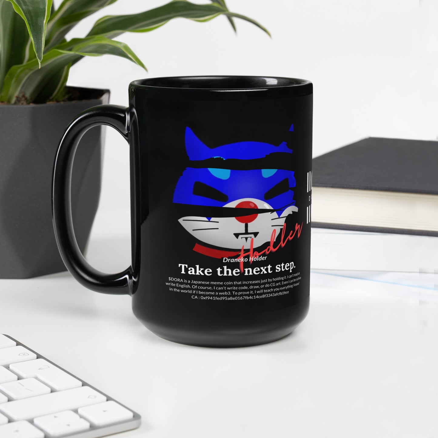 DORANEKO COLLAB DESIGN | Black Glossy Mug | 11oz  15oz