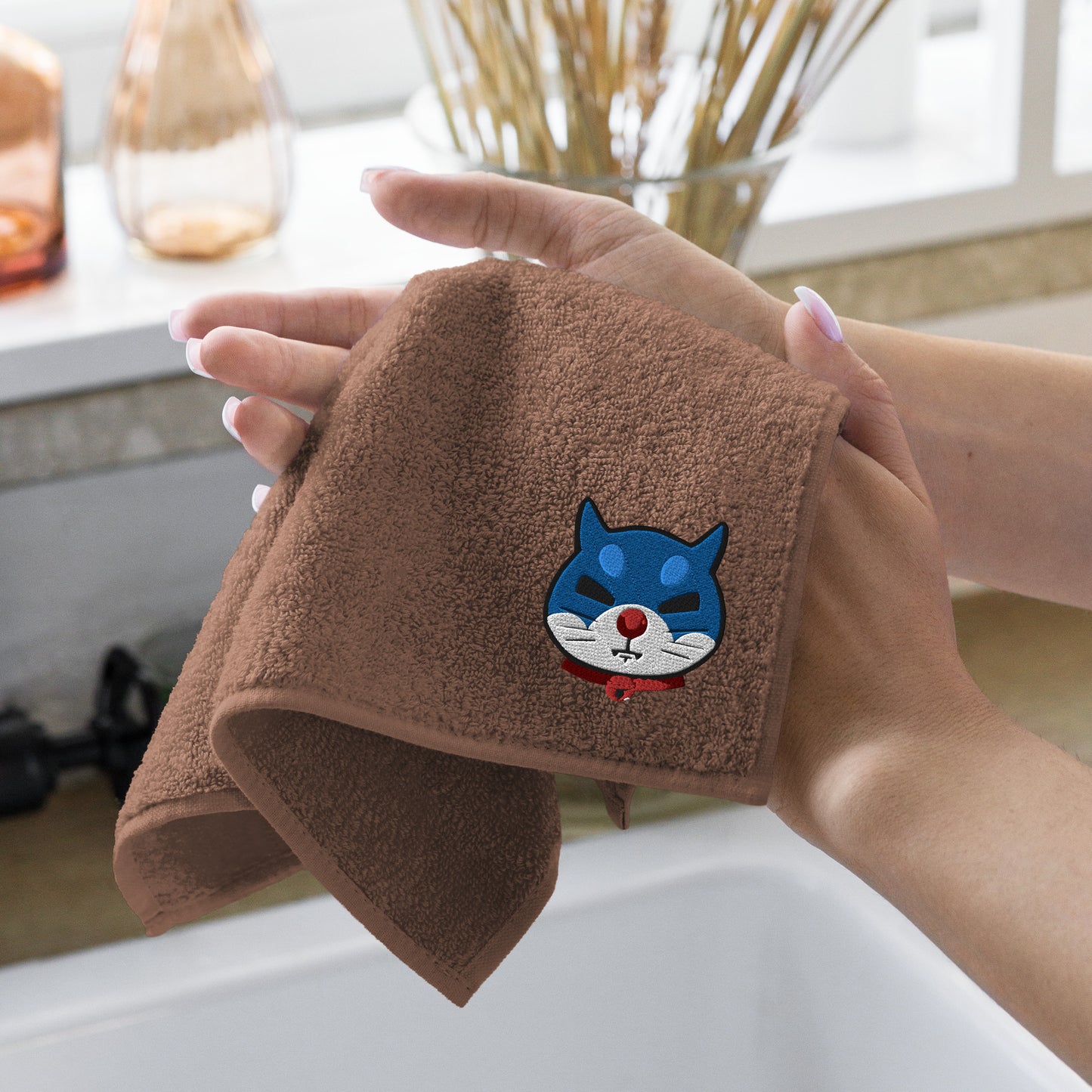 DORANEKO COLLAB DESIGN | Imabari Cotton hand towel 刺繍ロゴ | 7colors