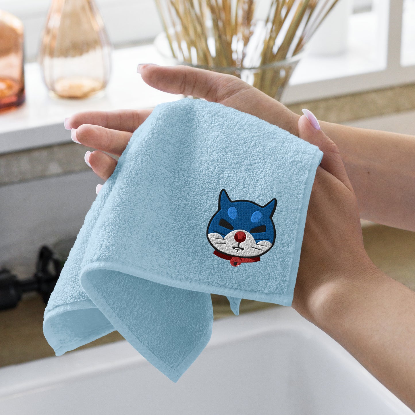DORANEKO COLLAB DESIGN | Imabari Cotton hand towel 刺繍ロゴ | 7colors