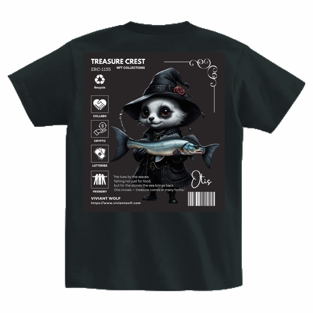 TREASURE CREST “OTIS” Heavyweight T-Shirt [Smoke-Black]