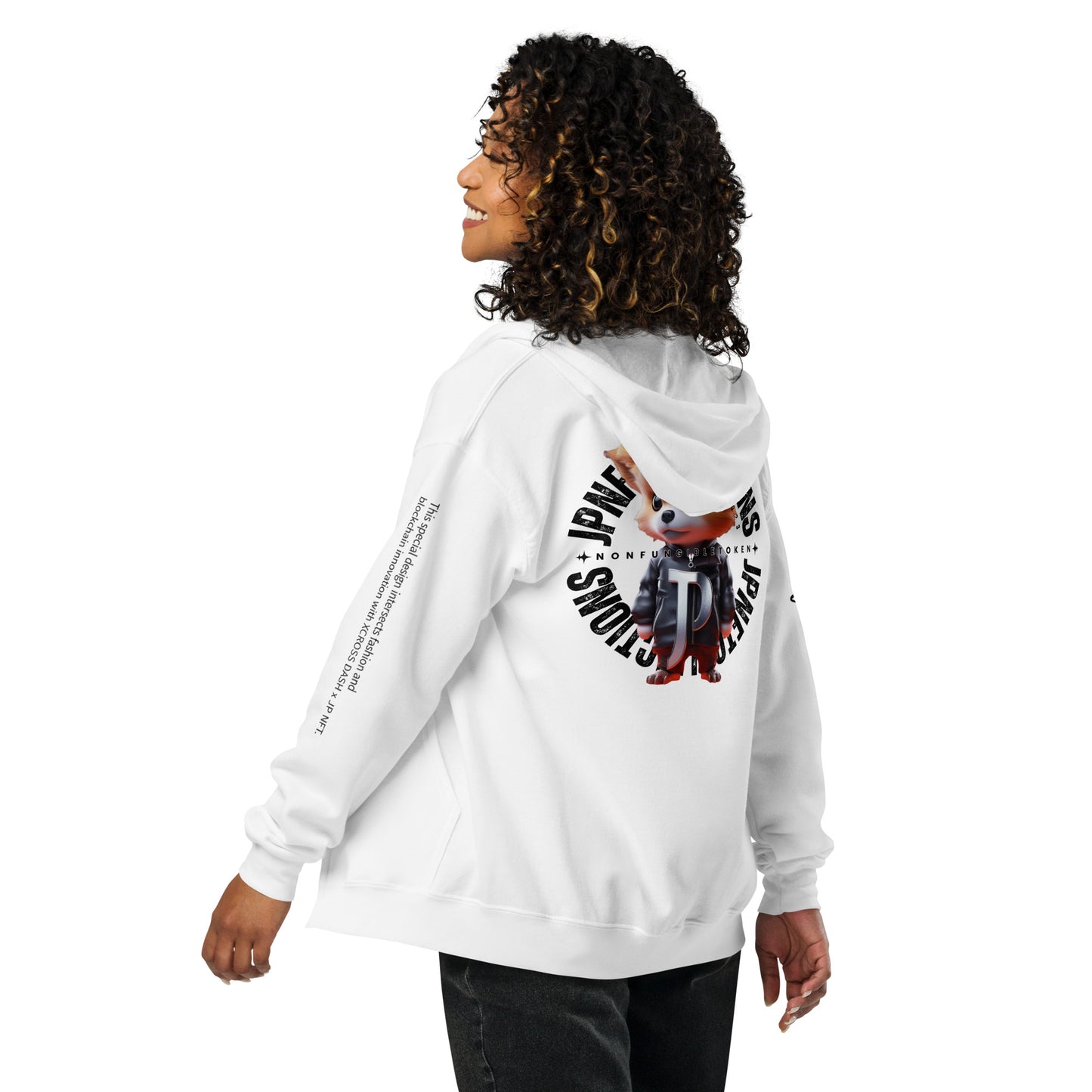 JP NFT COLLAB DESIGN TYPE-X0006 | Unisex Zip Parker | White