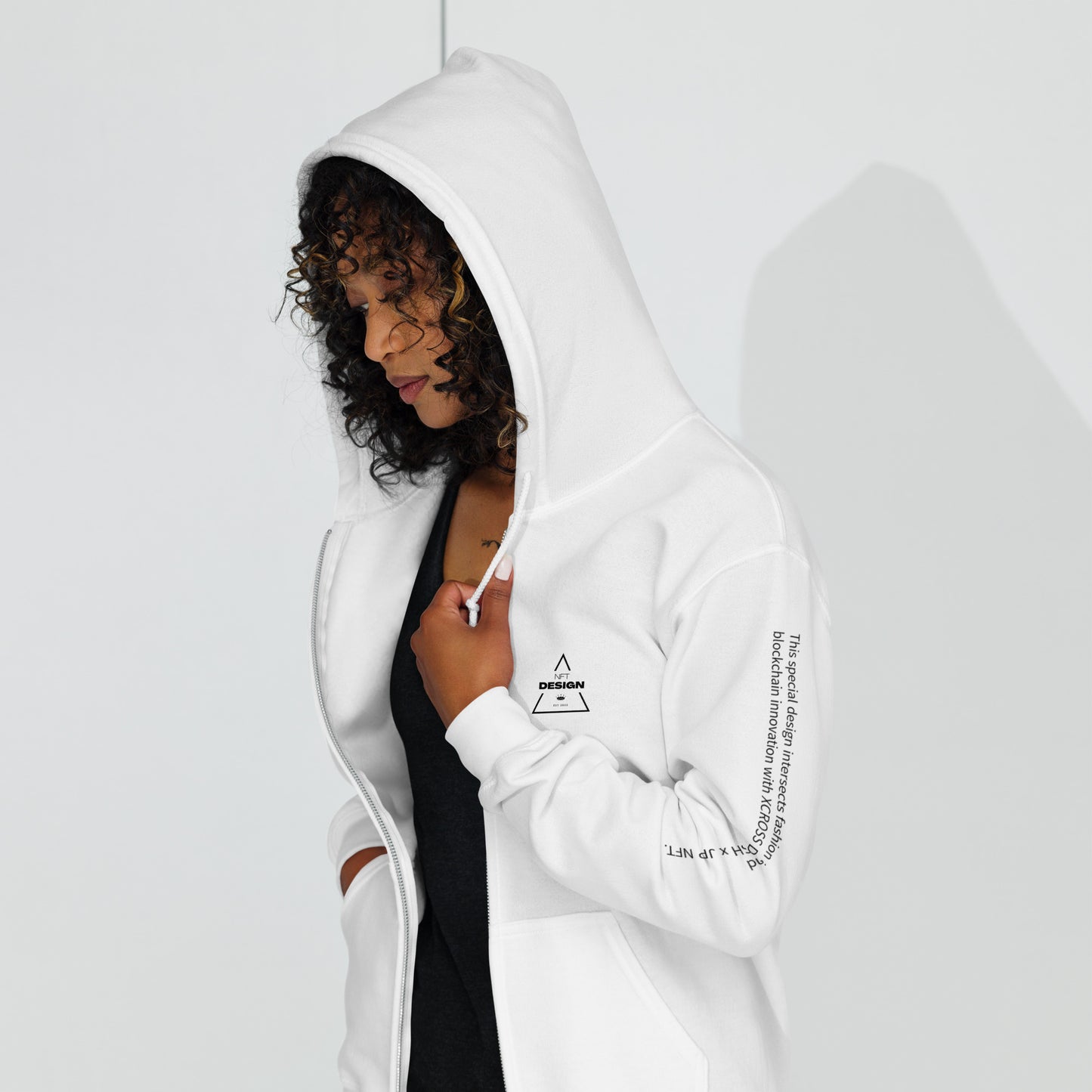 JP NFT COLLAB DESIGN TYPE-X0006 | Unisex Zip Parker | White