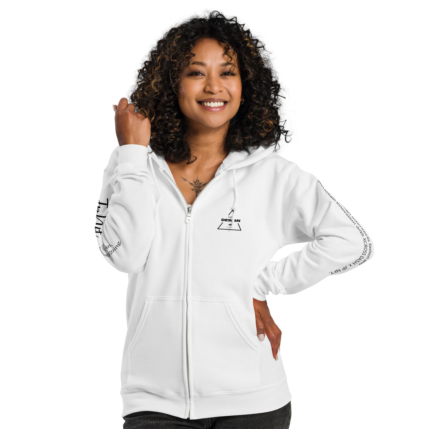 JP NFT COLLAB DESIGN TYPE-X0006 | Unisex Zip Parker | White